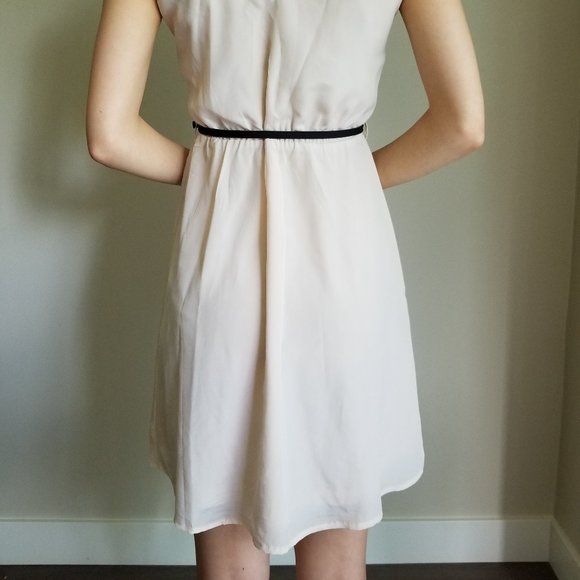 Cream Frilled Summer Dress with or without Belt - Picture 4 of 4